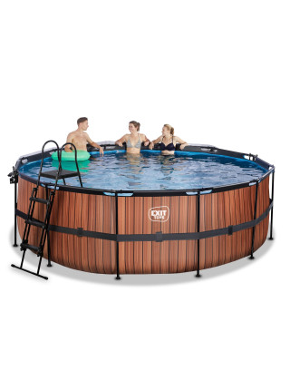 Бассейн каркасный с куполом EXIT "дерево" 427х122 см (песочный фильтр) 